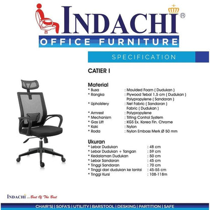 INCO CATIER 1 CR/W Kursi Kantor Kursi Kerja - Mekar Furniture