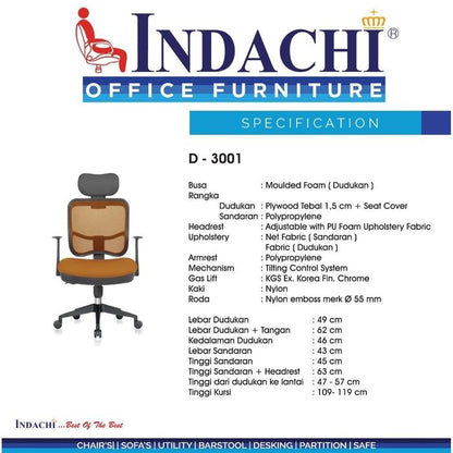 INDACHI D 3001 N Kursi Kantor Kursi Kerja - Mekar Furniture